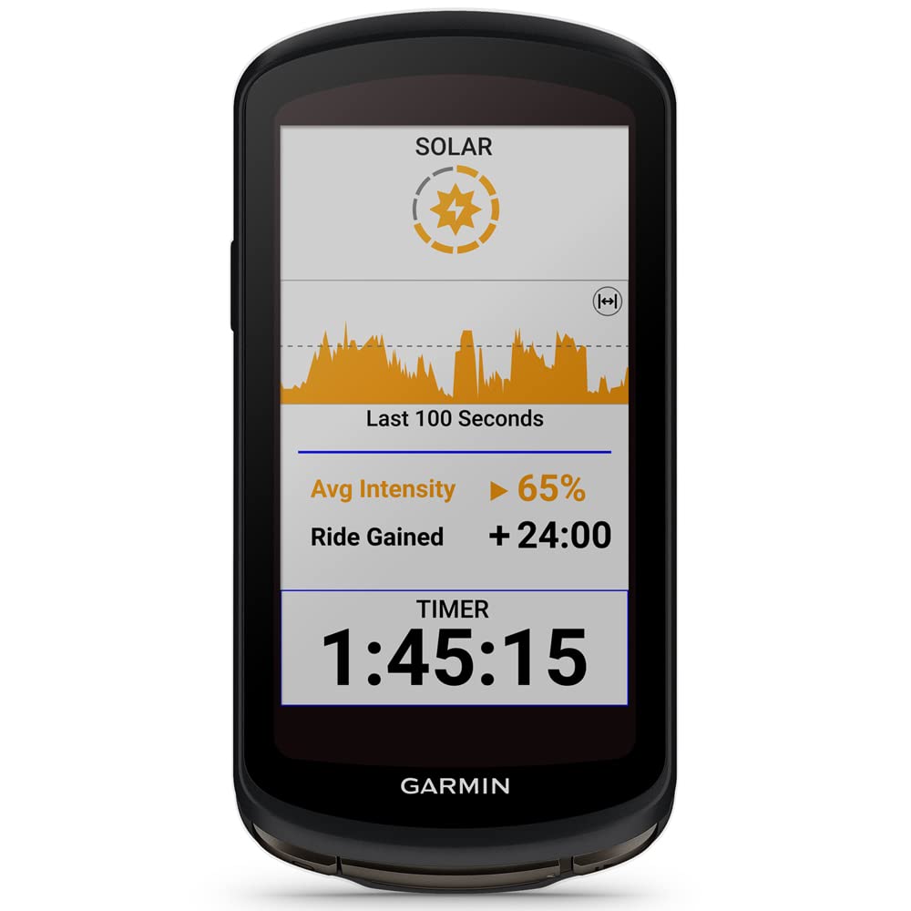 Garmin Edge 1040 Solar GPS-Fahrradcomputer – Solar-Laden, Navigation, lange Akkulaufzeit (Bundle mit Schutzpaket)